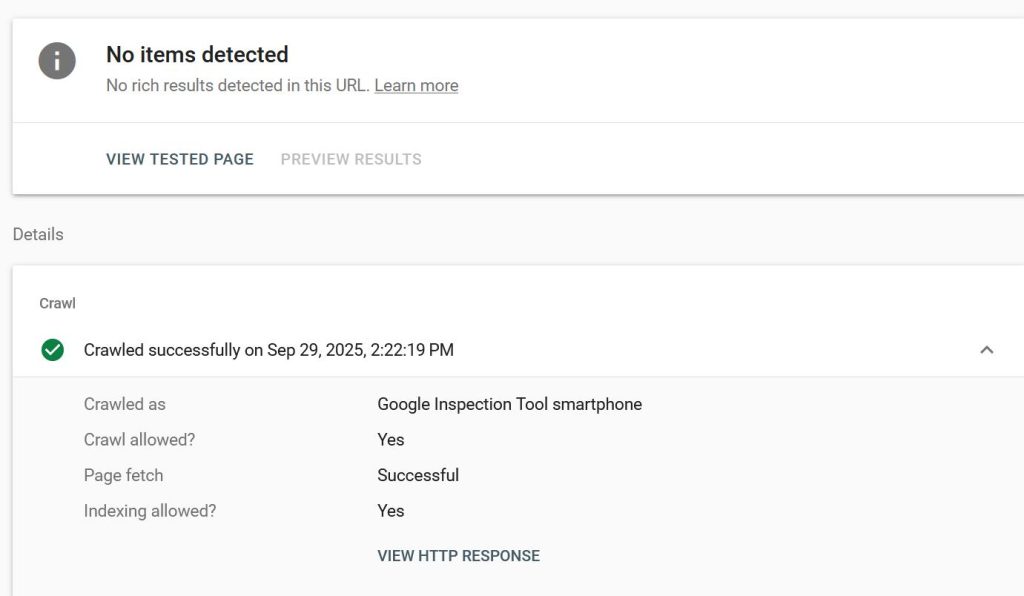 网站显示允许抓取并且抓取成功,然后可以等待一段时间让 Google 完成索引。